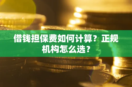 济南借钱担保费如何计算？正规机构怎么选？