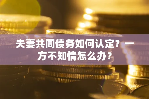济南夫妻共同债务如何认定？一方不知情怎么办？